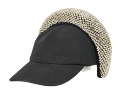 Burberry Sparkling Headband Cap, Canvas, Black, Sz S, 3*